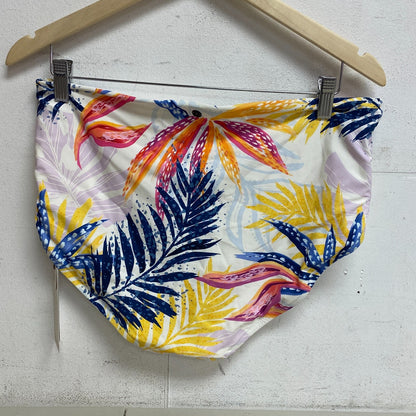 CALIA Women's Mid Rise Ruched Swim Bottoms Water Color Palms Multi WSA20402PRTX
