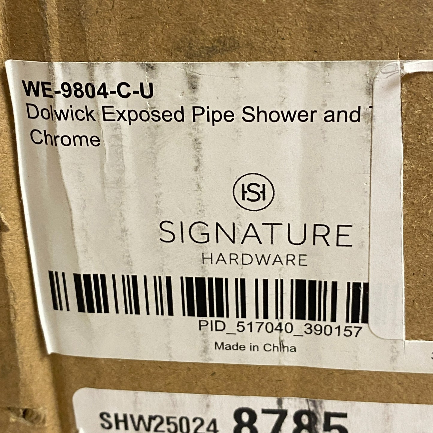 Signature Hardware Dolwick Exposed Pipe Shower and Tub Faucet - Chrome