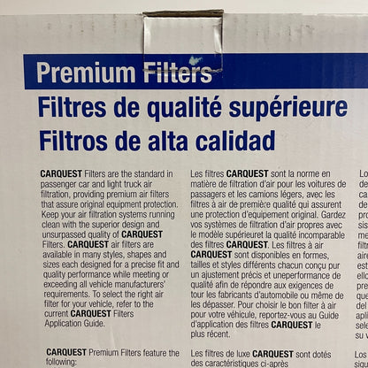 Carquest Premium Engine Air Filter 538872 OE Fit 12.32"x2.88"x1.65" New
