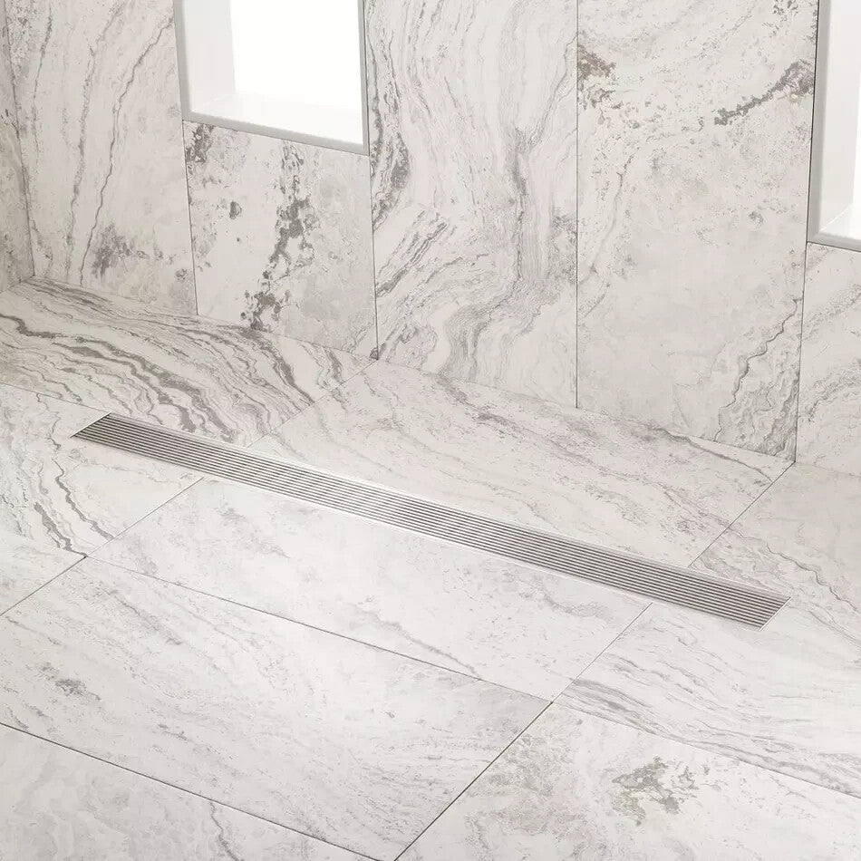 Signature Hardware 36" Carmen Linear Shower Drain - Brushed Stainless Steel
