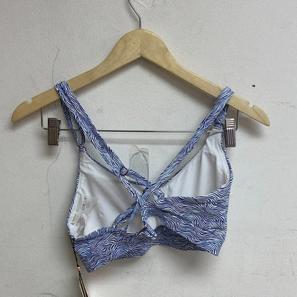 Calia Womens Ruched Front Cross Racerback Swim Top Wave Blue WSA23204PRT New!