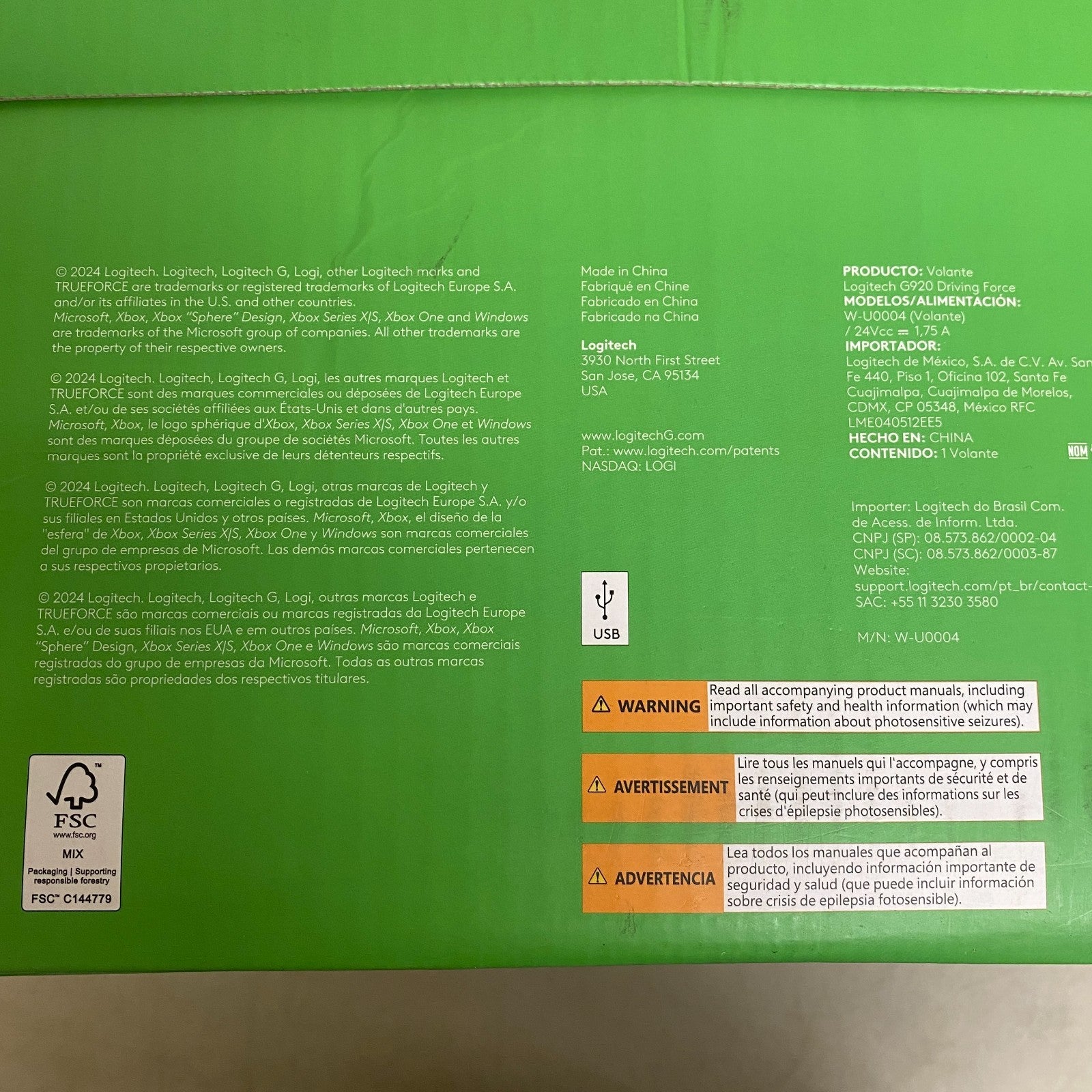 Logitech G920 Driving Force Racing Wheel & Pedals for Xbox Series X|S, Xbox New.