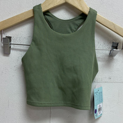 DSG Girls' Ribbed Shelf Bra Tank Top Olive Leaf Solid Stylish Trendy DAG12109R