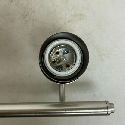 Allen + Roth Bartow 3 Light Vanity Light Brushed Nickel Finish Clear Glass Shade