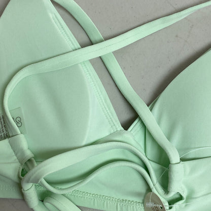 Calia Women's Swim Collection Low Support Triangle Bikini Top Pistachio Green