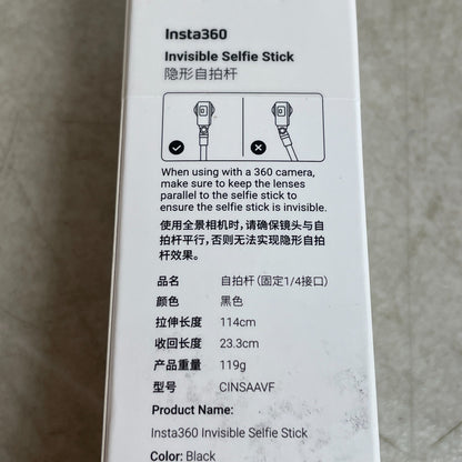 Insta360 CINSAAVF 114cm Invisible Selfie Stick Black Telescoping Pole