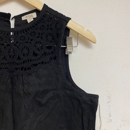 Ana a new approach sleeveless black roundneck see through chest open back Size S