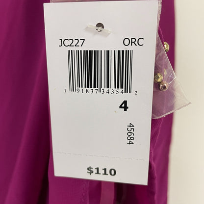 Dj Jaz 3/4 Split Sleeve Embellished Popover Sheath Dress Color: Orchid Size 4