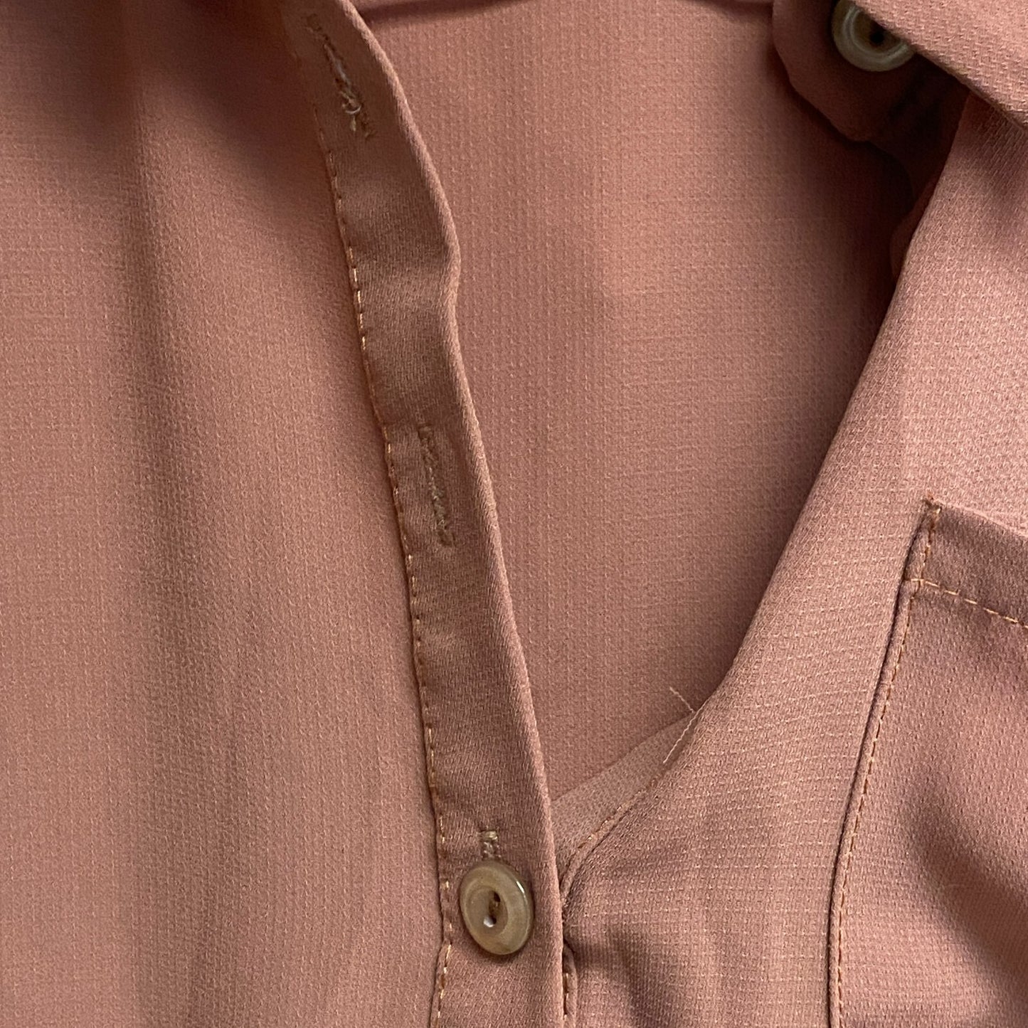 Kasirga Womens Clay Red 5 Button Up 2 skirt Layer Dress Longsleeve Size US10