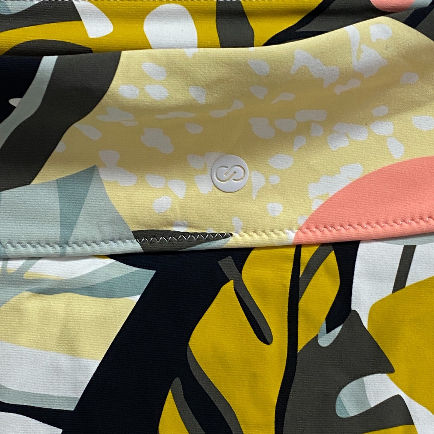 CALIA Women's High Rise Shirred V Front Swim Bottom Multi Palm  WSA23407PRT