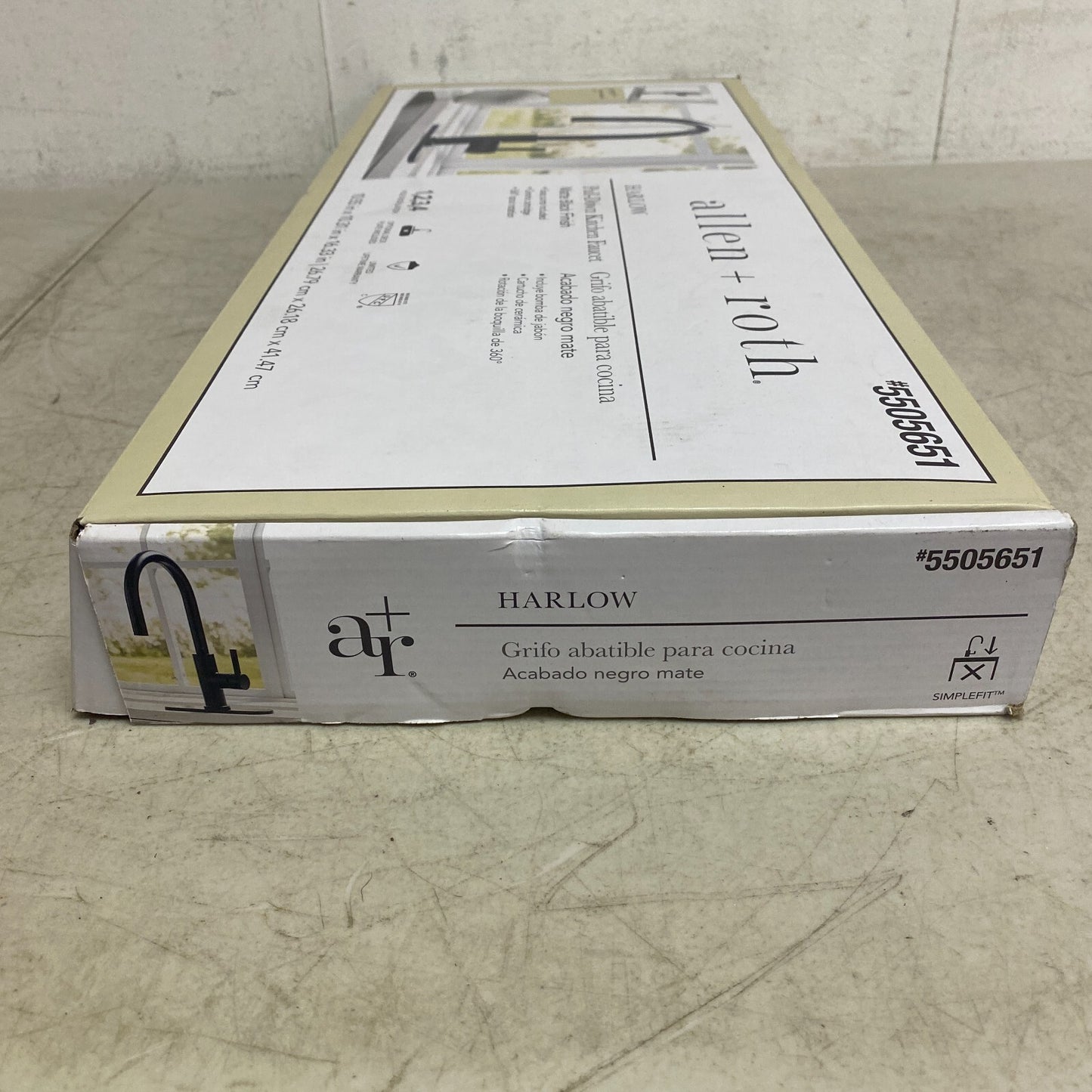 allen+roth Harlow Matte Black Single Handle Deck-mount Handle Commercial 5505651