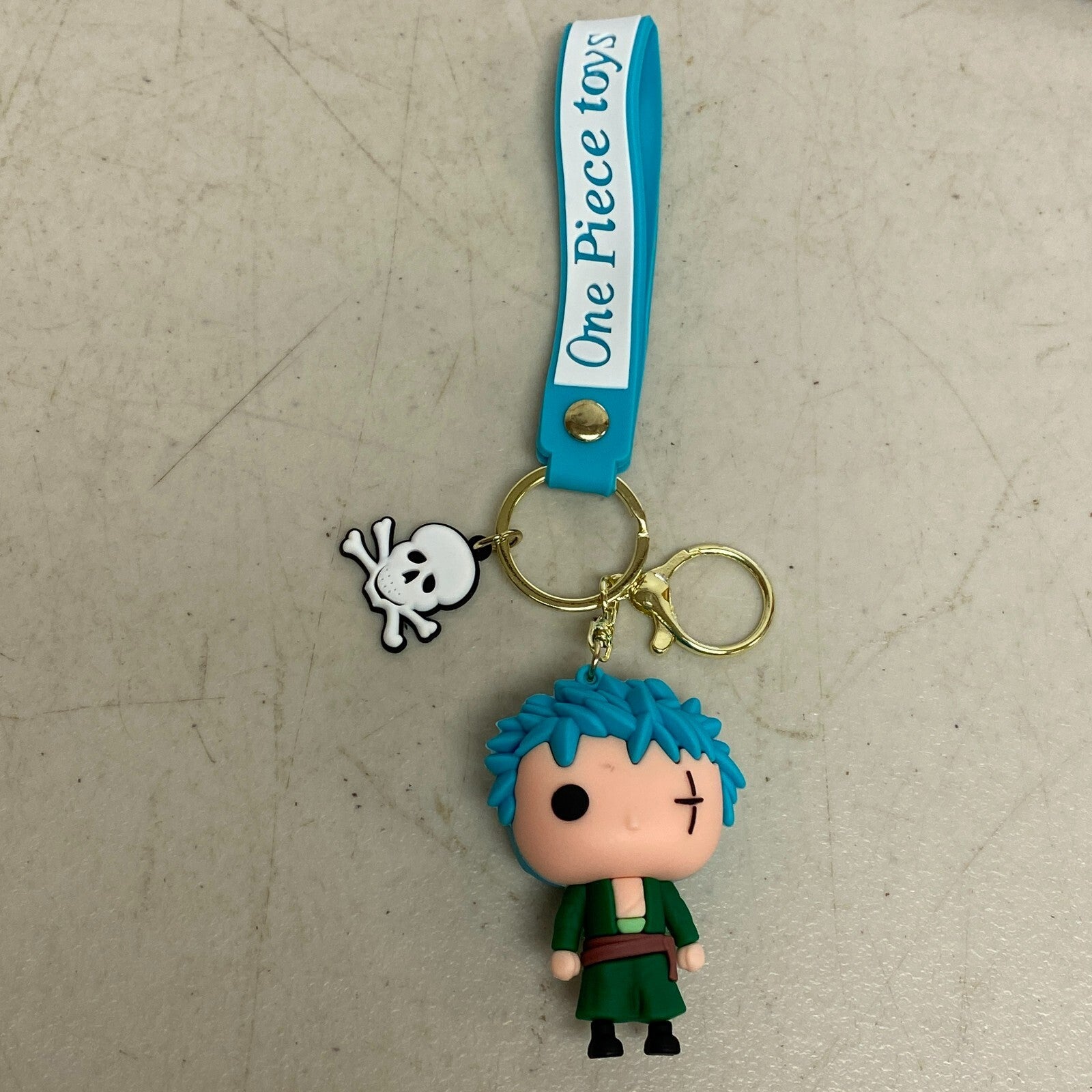 Assorted Silicone One Piece Keychain with Roronoa Zoro Accessory