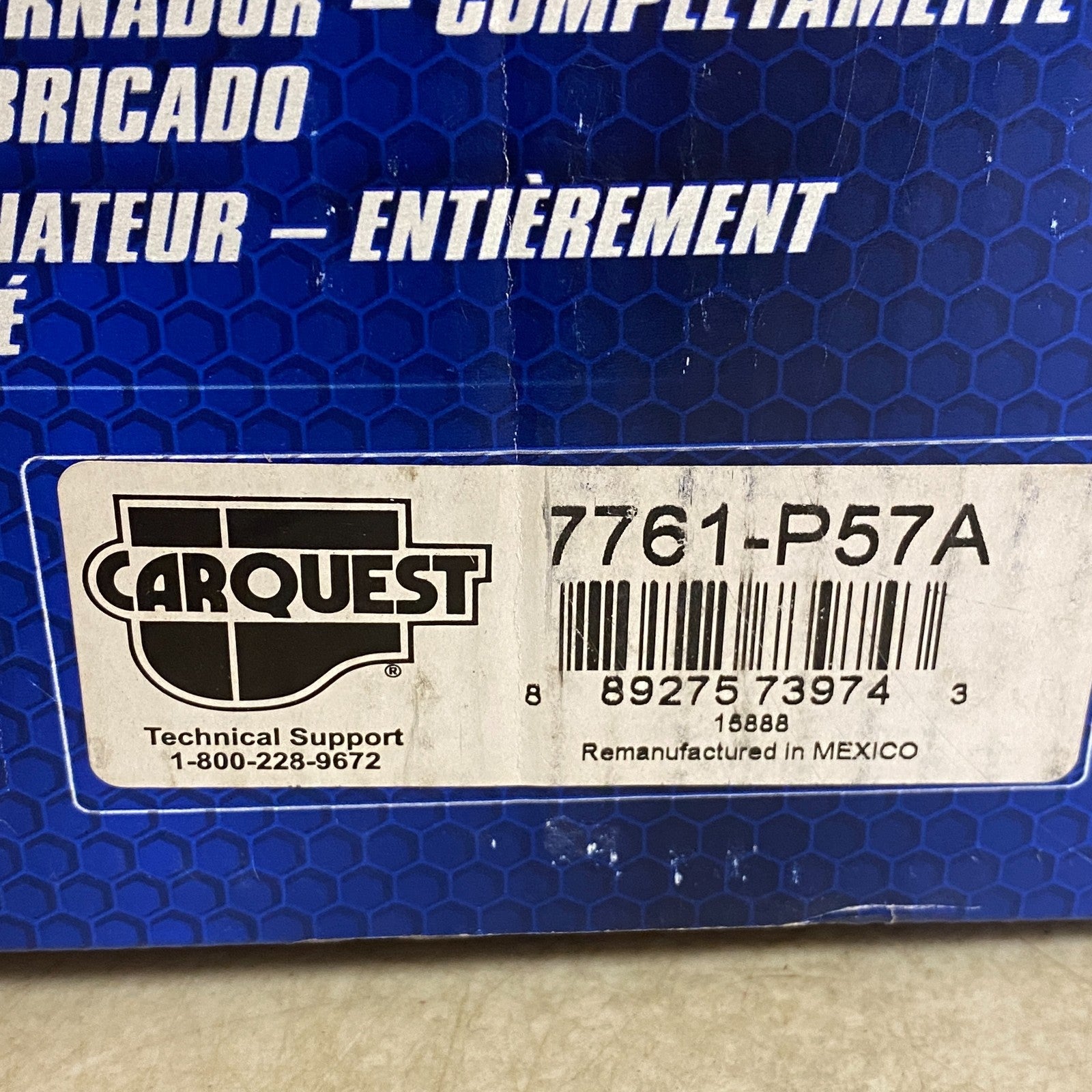 Carquest Premium 130 Amp Reman Alternator 7761‑P57A Ford Trucks & Vans