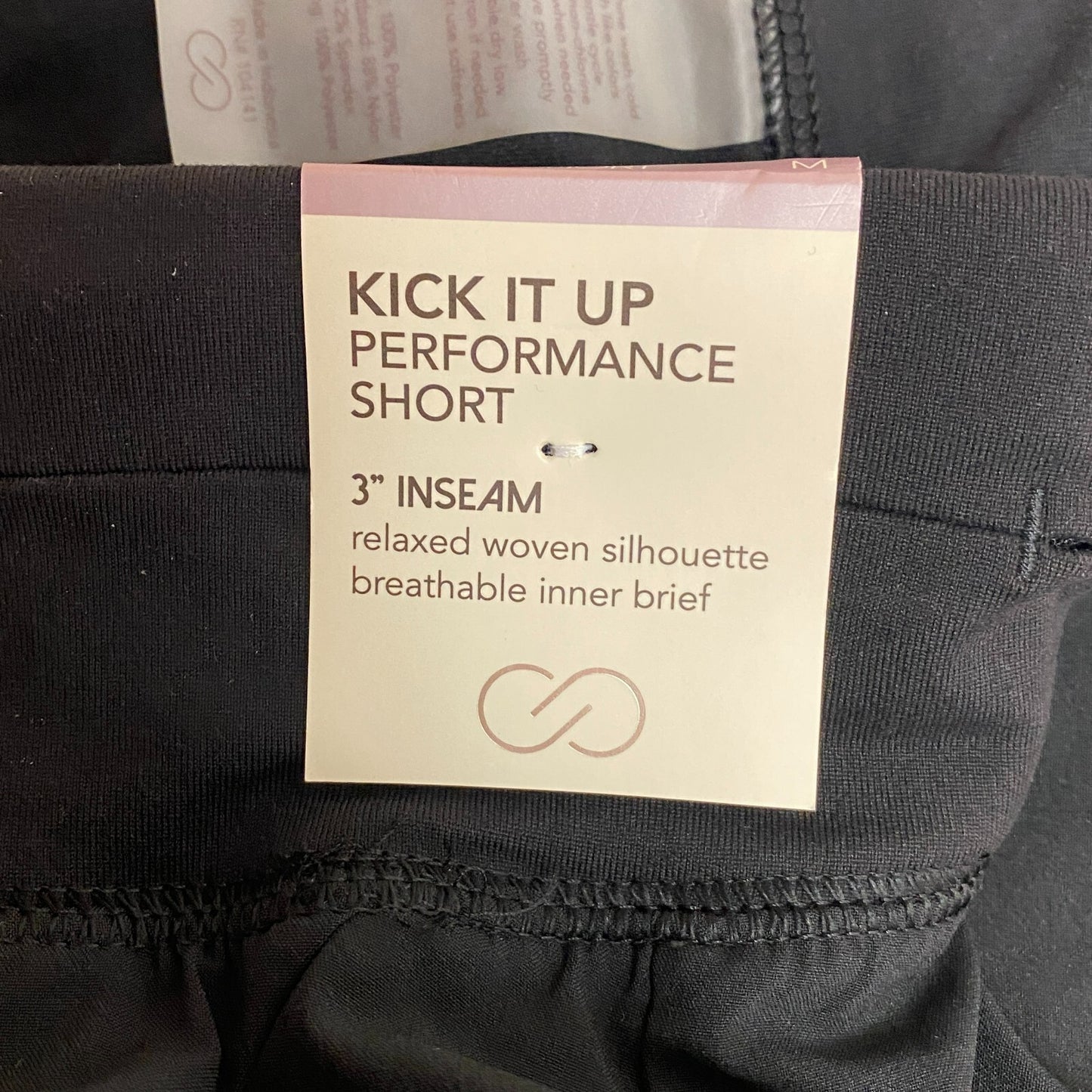 CALIA Women's 3 in Kick It Up Mid Rise Relaxed Shorts Pure Black Summer WAX12261