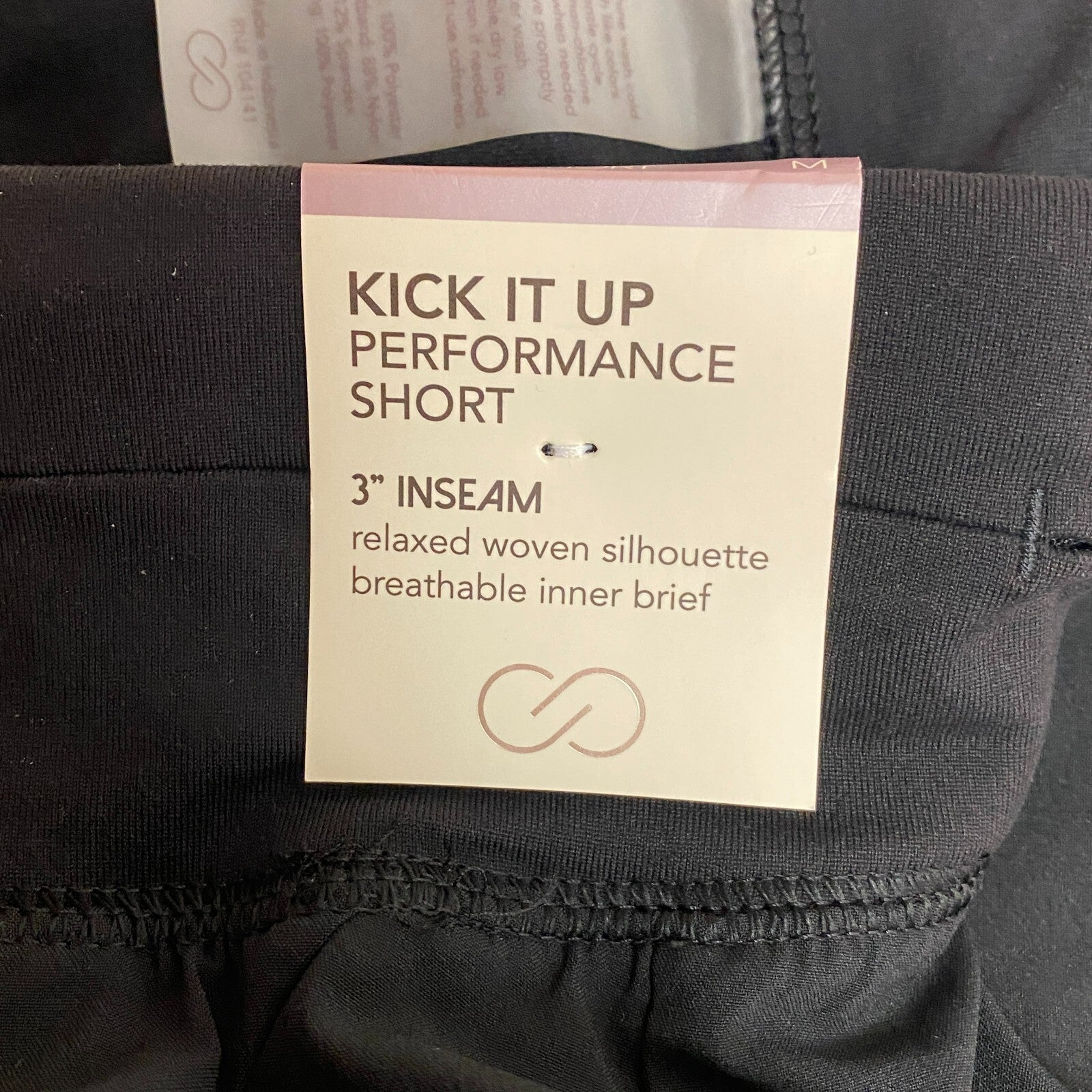 CALIA Women's 3 in Kick It Up Mid Rise Relaxed Shorts Pure Black Summer WAX12261