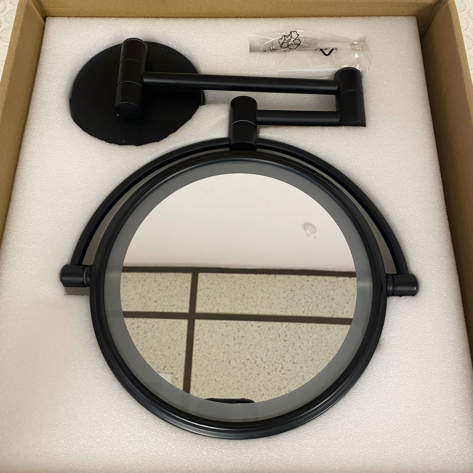 Signature Hardware R2008 LED Wall Mount Makeup Mirror E2 Escutcheon Rocker Switc