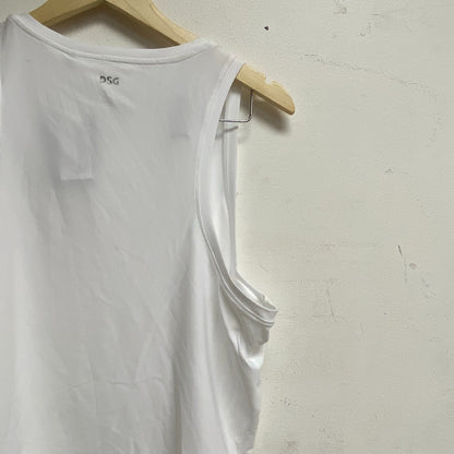 DSG Women's Cinch Relaxed Fit Tank Top Shirt Pure White Sleeveless DAW23100