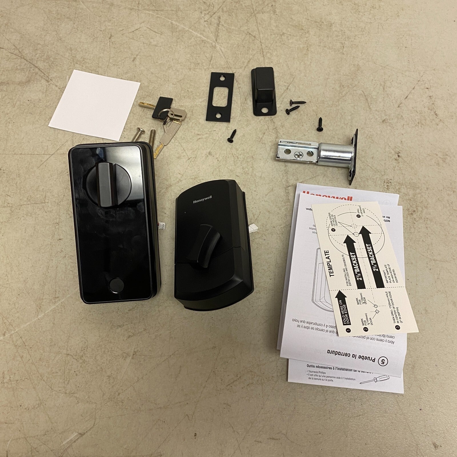 Honeywell Digital Biometric Deadbolt W/Electronic Touchscreen 8635302 Black