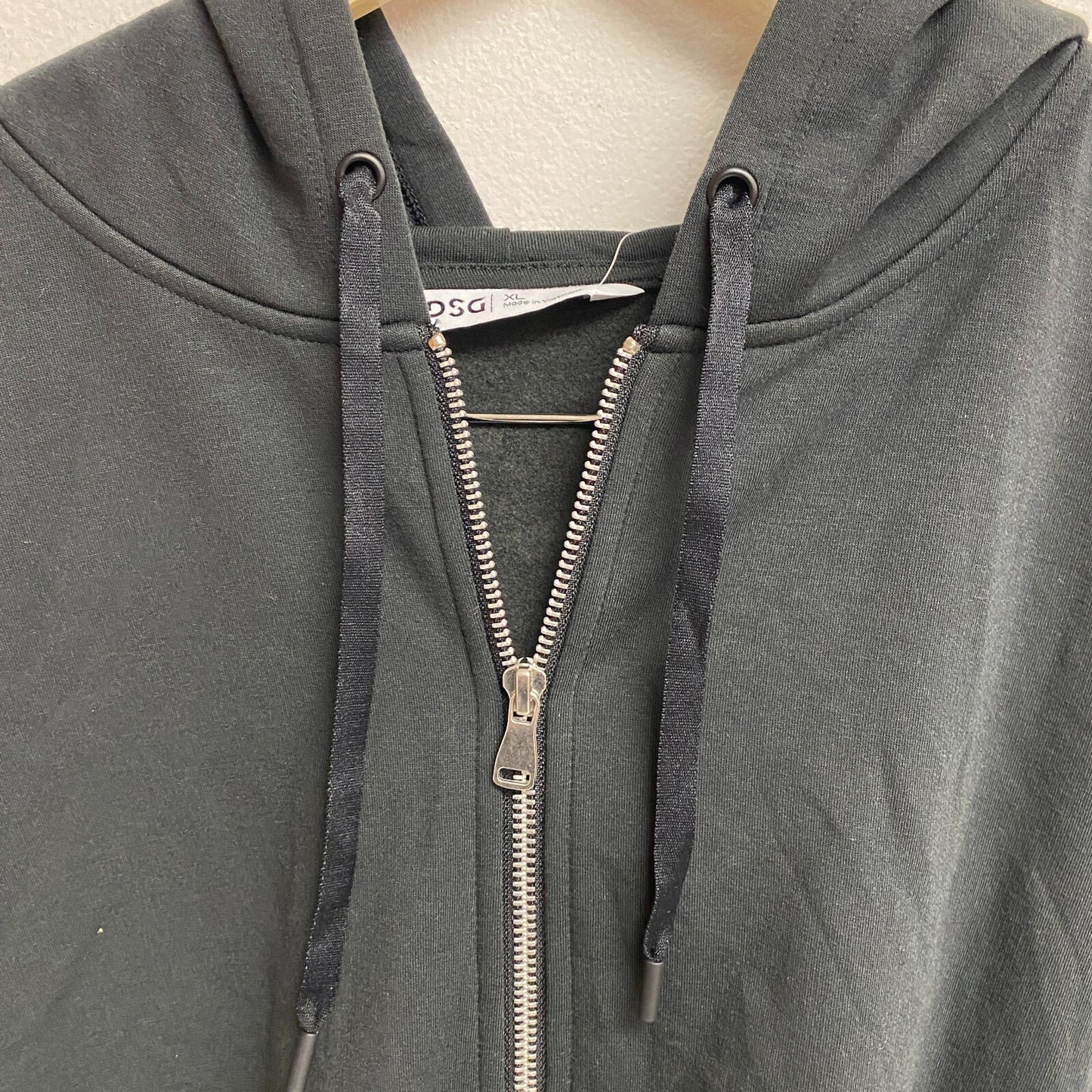 DSG Womens So Soft Full Zip Hoodie Pure Black Solid Long Sleeve DAW23407