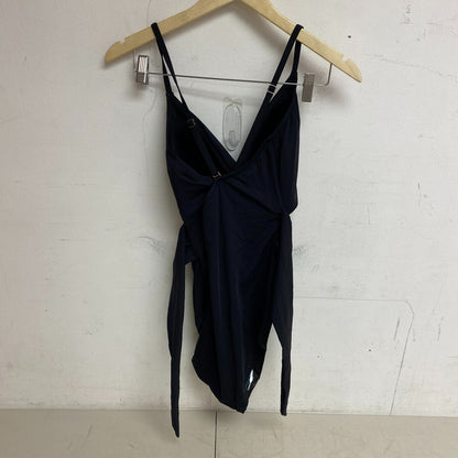 Calia Women's Tie Front One Piece Swim Suit Pure Black WSA22101