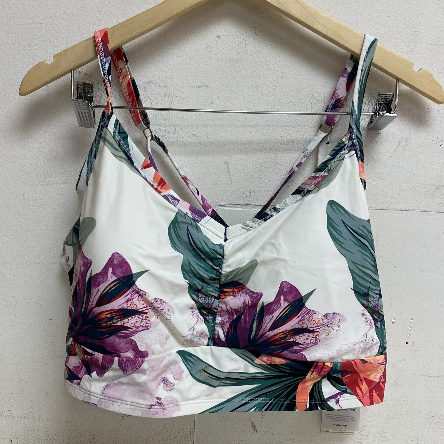 Calia Womens Cross Back Bikini Top Botanical Garden Floral Multi WSA20210PRTXWP