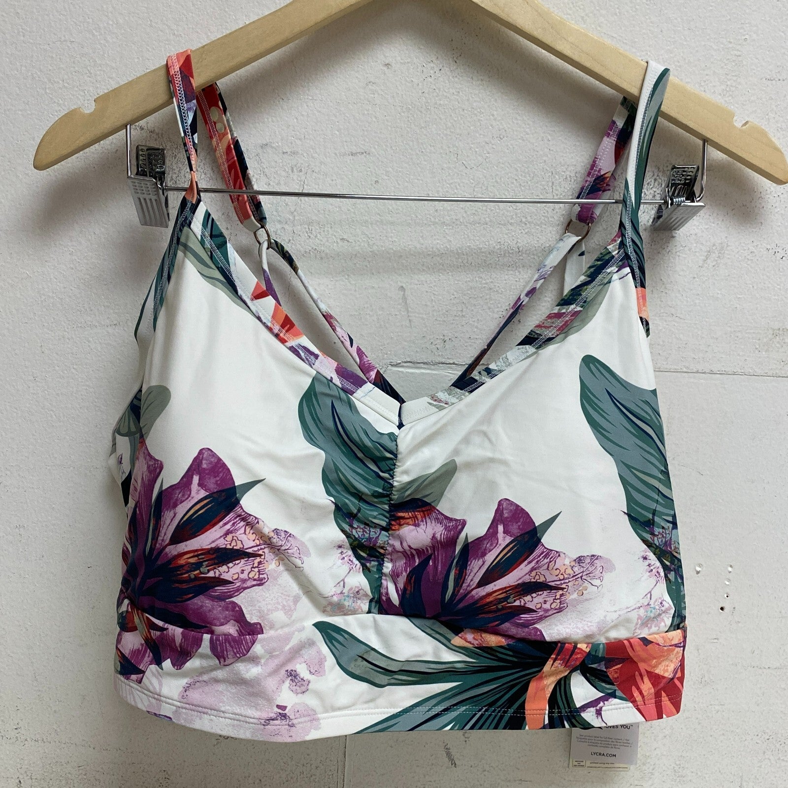 Calia Womens Cross Back Bikini Top Botanical Garden Floral Multi WSA20210PRTXWP