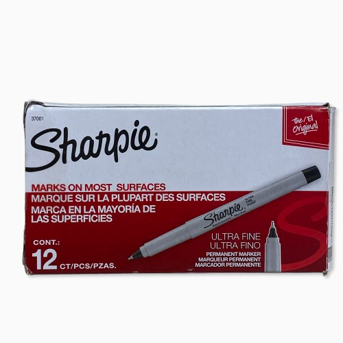 Sharpie Ultra Fine Point Permanent Markers Black  12-Pack  Model # 37001