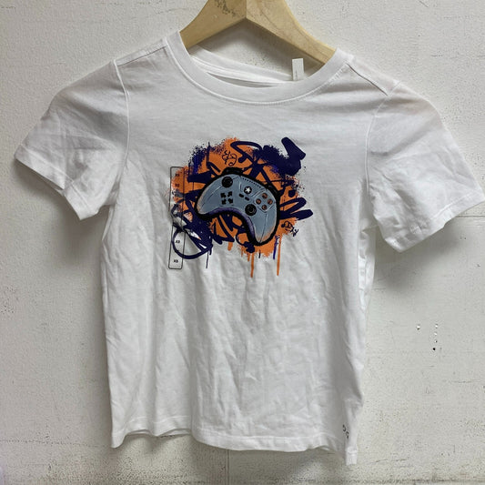 DSG Boys' Solid Cotton Graphic T-Shirt Pure White Gamer DAB21108 Trend Summer