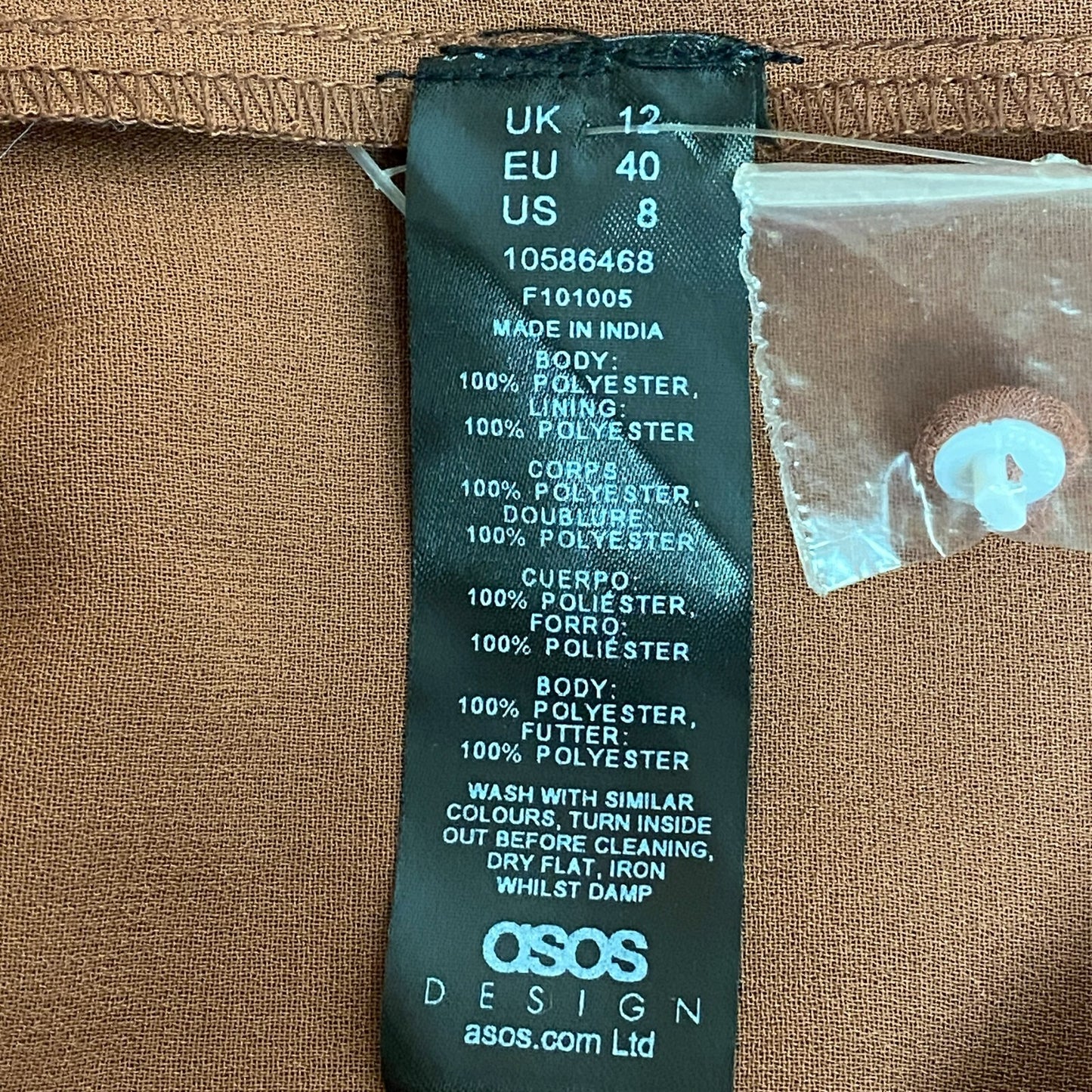 ASOS Design Pink Long Sleeve Ruffled Hem Long Dress Womens Size 8