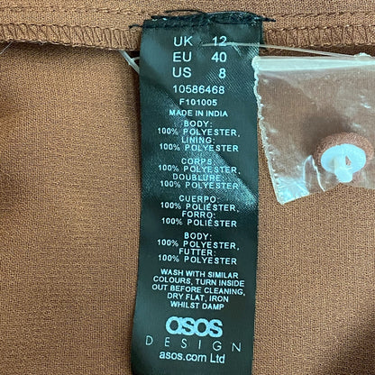 ASOS Design Pink Long Sleeve Ruffled Hem Long Dress Womens Size 8