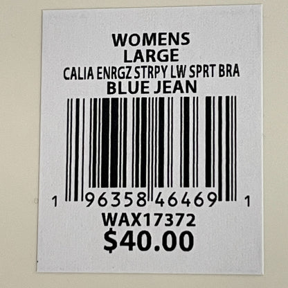 CALIA Women's Energize Strappy Sports Bra Blue Jean WAX17372 Trendy Stylish