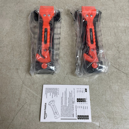 Amazon Basics Emergency Seat Belt Cutter Window Hammer Tool 2 Pack SW-835