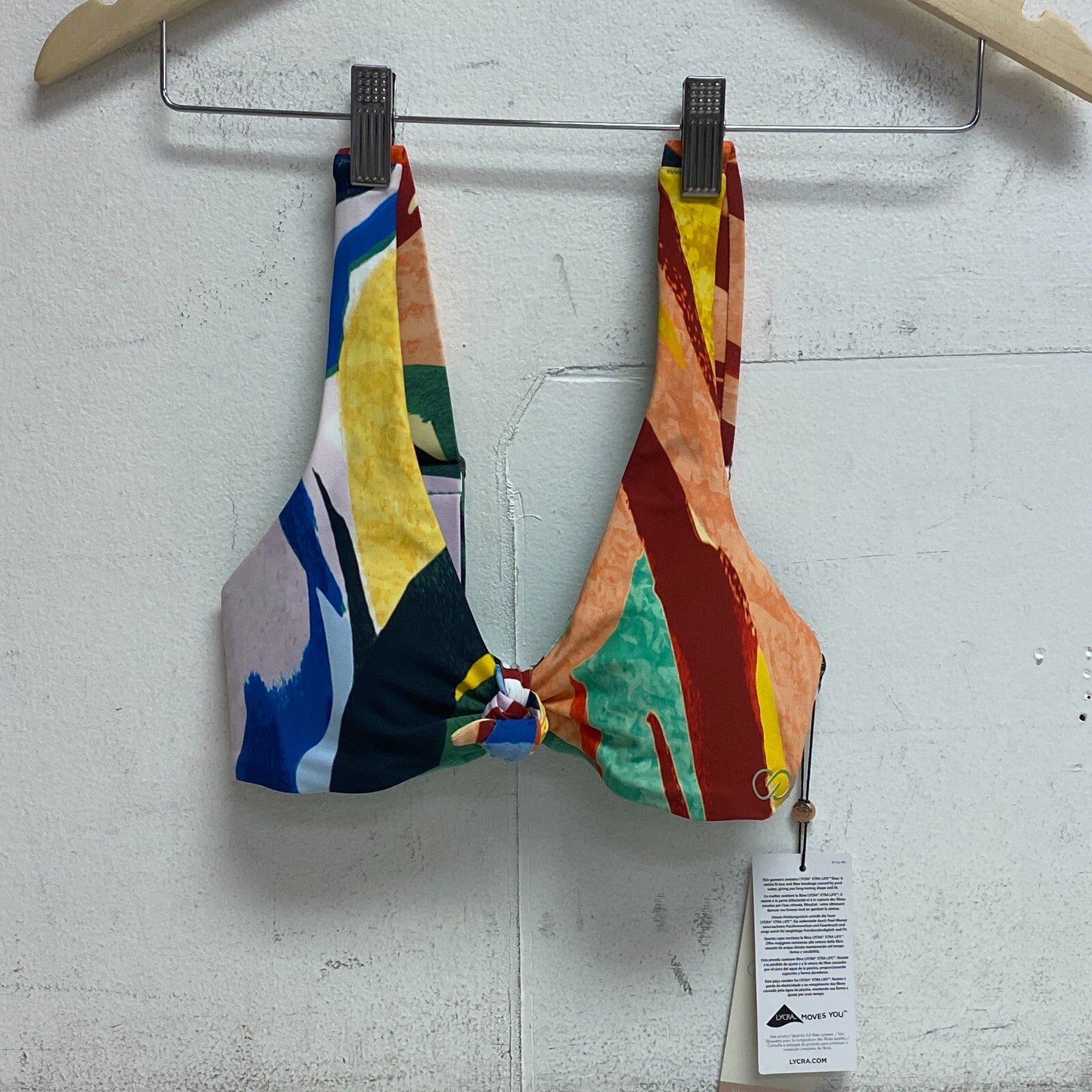 Calia Women's Tie Front Bikini Top Painterly Floral Multi WSA22200PRT BRAND NEW