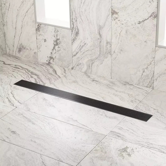 Signature Hardware 36" Carmen Linear Shower Drain - Matte Black