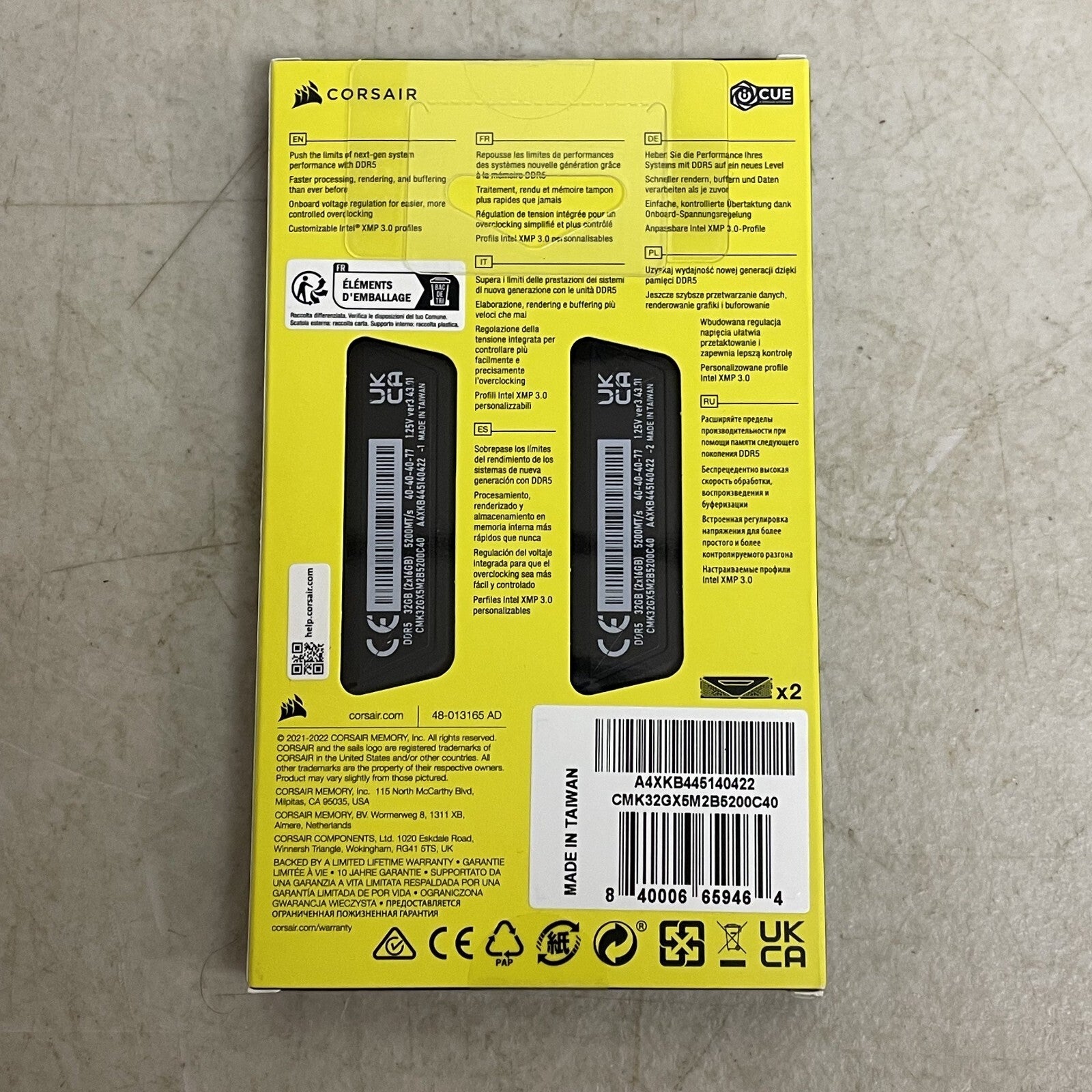 CORSAIR Vengeance 32GB (2 x 16GB) 288-Pin PC RAM DDR5 5200 (PC5 41600) Intel XMP