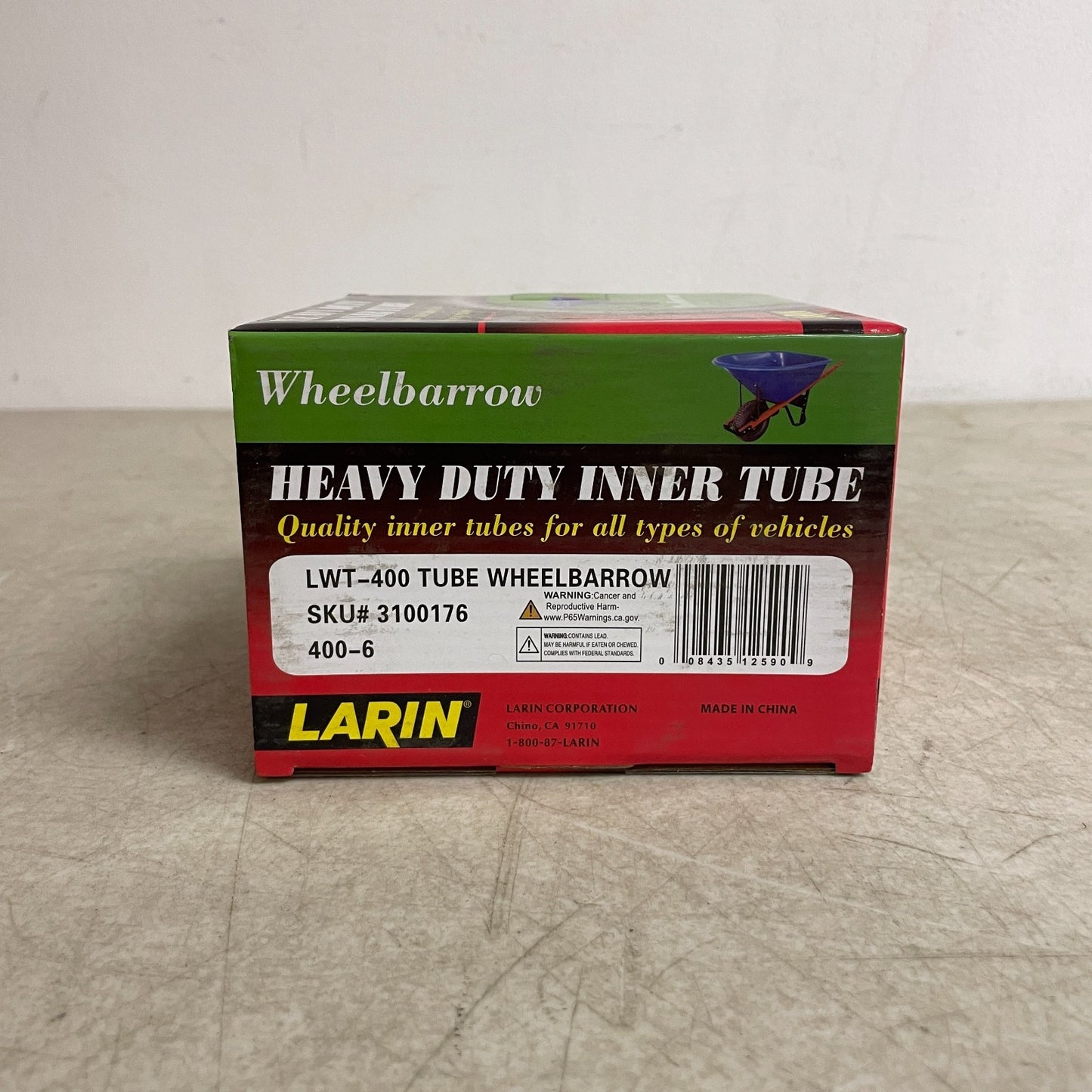 Larin LWT-400 Heavy-Duty Inner Tube 400-6 Wheelbarrow with TR-13 Valve Stem