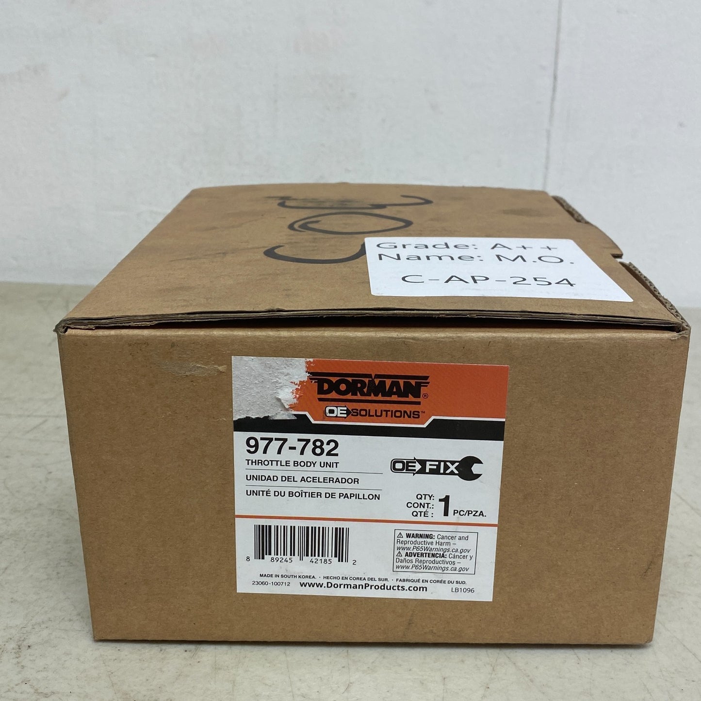 Dorman Electronic Throttle Body 6 Terminal Plug and Play Model 977‑782