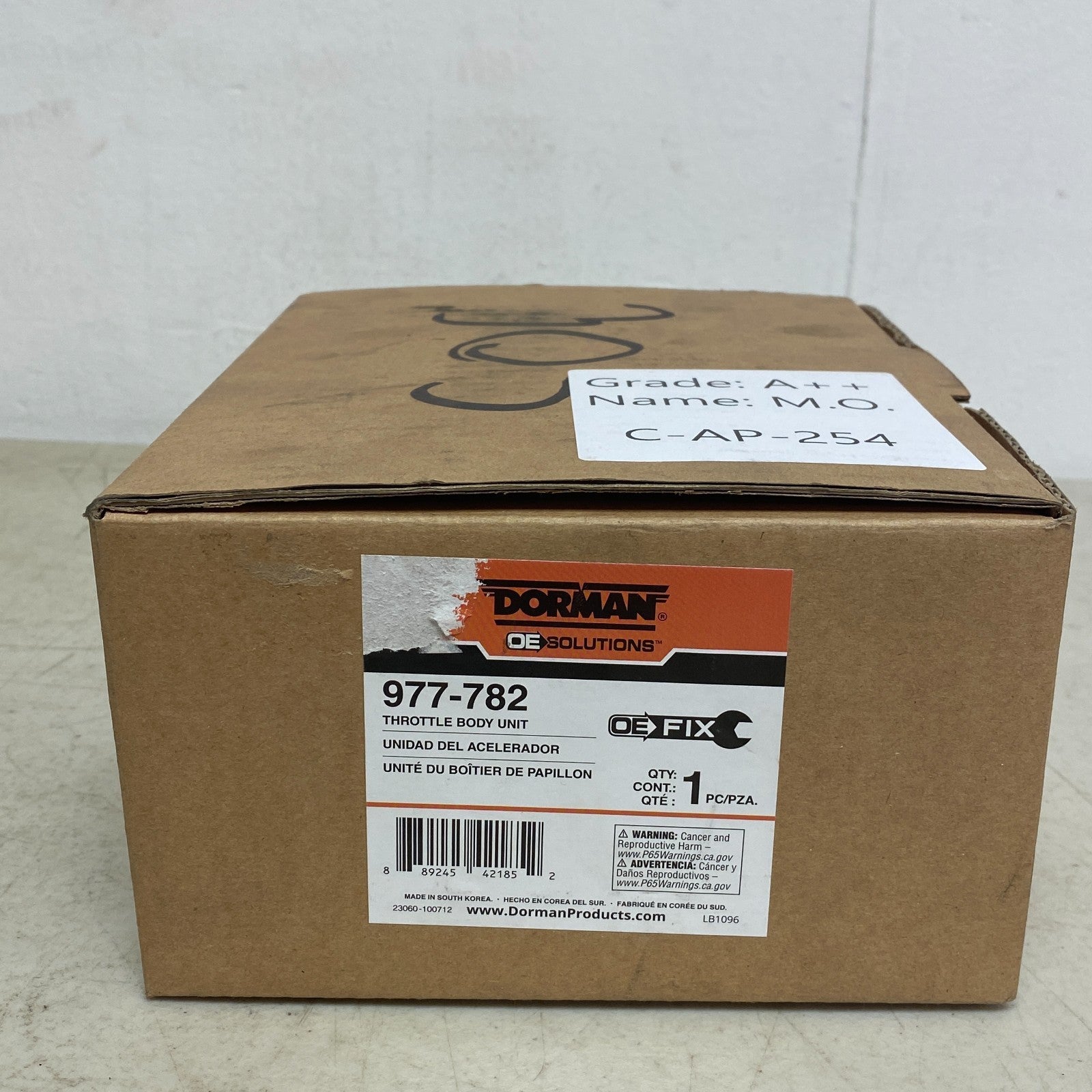 Dorman Electronic Throttle Body 6 Terminal Plug and Play Model 977‑782