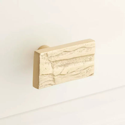 Signature Hardware Tree Bark Solid Brass Rectangular Cabinet Knob Rustic