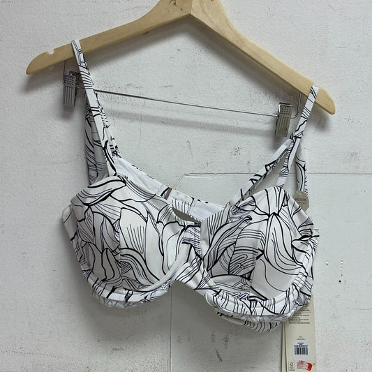 Calia Womens Pleated Panel Underwire Bikini Top Pure White Multi WSA23210PRT