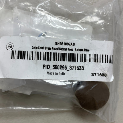 Signature Hardware Orvin small Brass Round Cabinet Knob Antique Brass