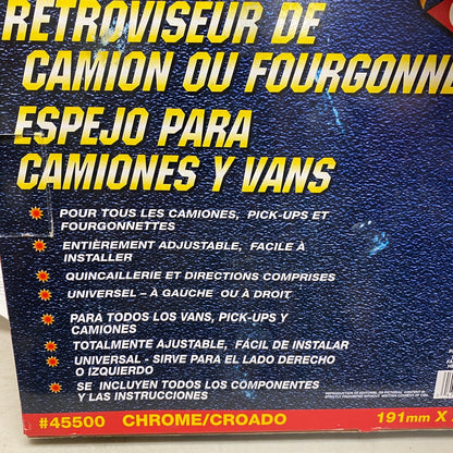 CIPA OE-Style Low-Mount Chrome Side View Mirror for Universal Truck / Van