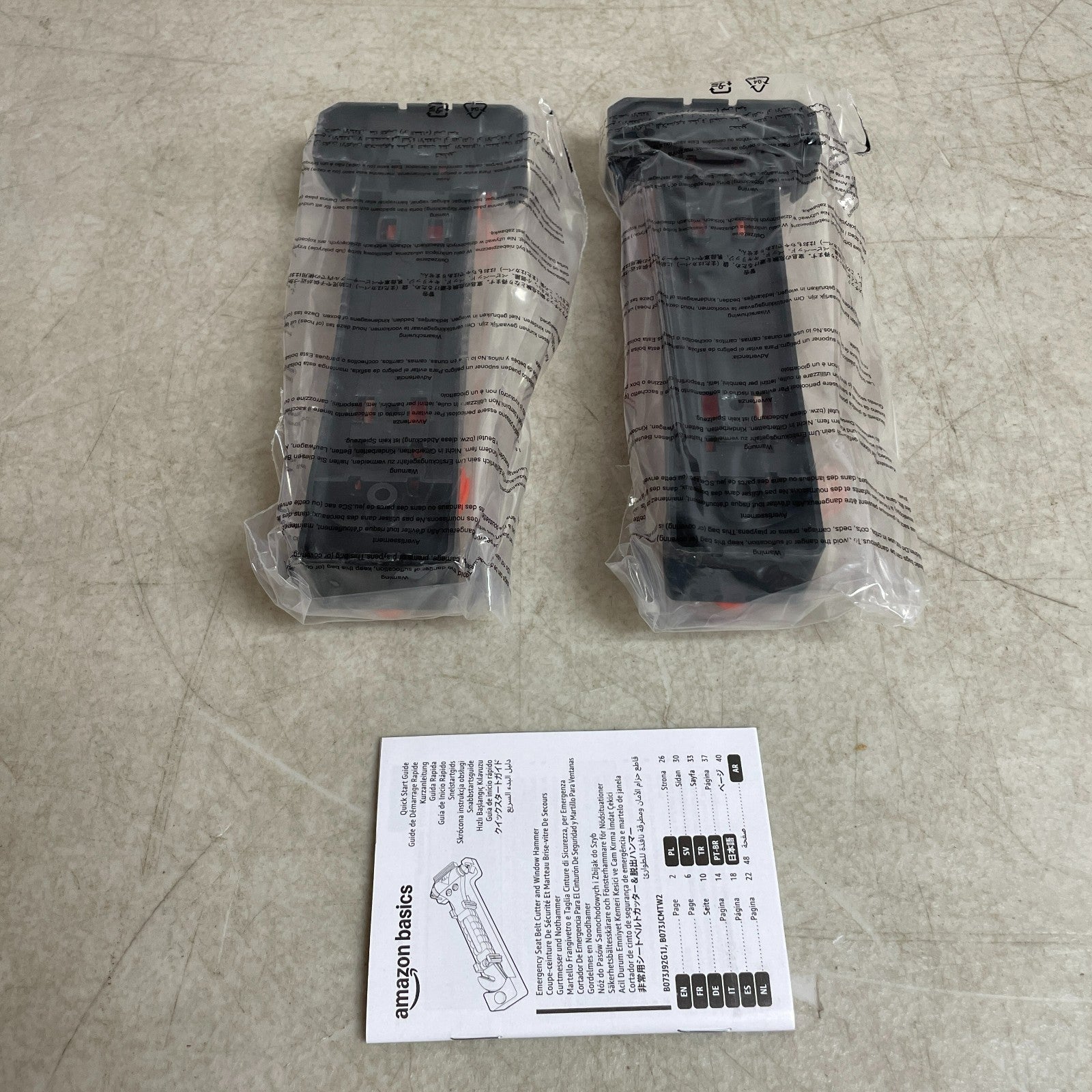 Amazon Basics Emergency Seat Belt Cutter Window Hammer Tool 2 Pack SW-835