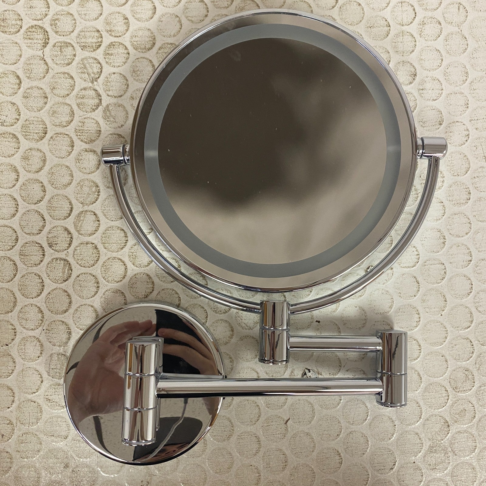 Signature Hardware LED Makeup Mirror Double Sided 5× Mag Chrome Finish