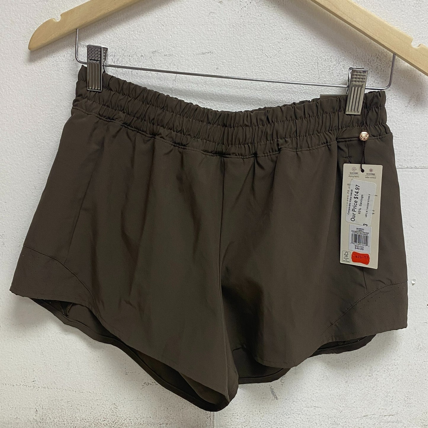 Calia Womens 3 in Mid Rise Infinity Run Short Coffee Grounds Relaxed WAX12336