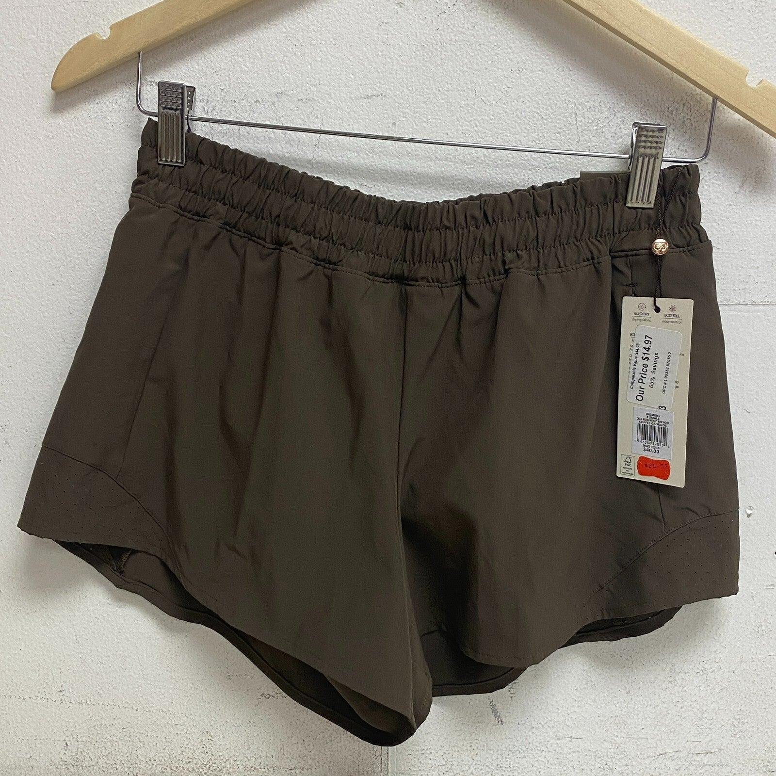 Calia Womens 3 in Mid Rise Infinity Run Short Coffee Grounds Relaxed WAX12336