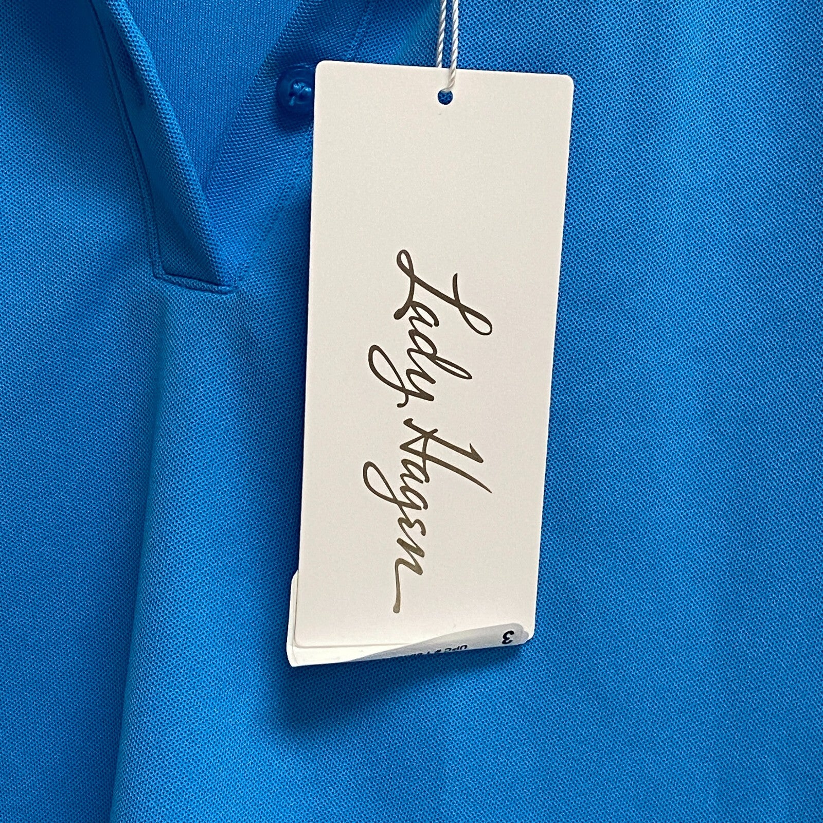 Lady Hagen Women's Polyester Pique Short Sleeve Polo Blue Oasis WGH11401S23 New