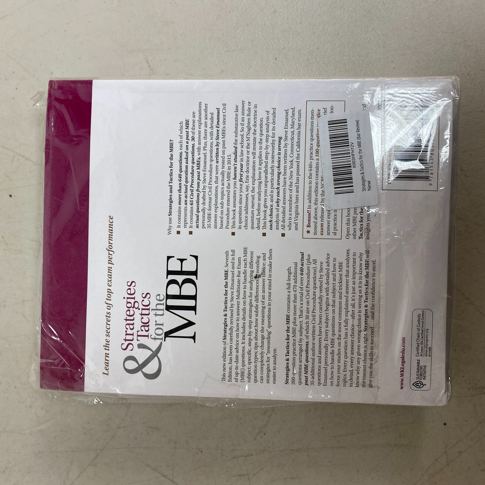 Steven Emanuel's Strategies & Tactics for the MBE (Bar Review) 7th Edition