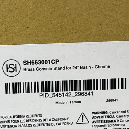 Signature Hardware Console Stand 24" Basin Polished Chrome SH663001CP