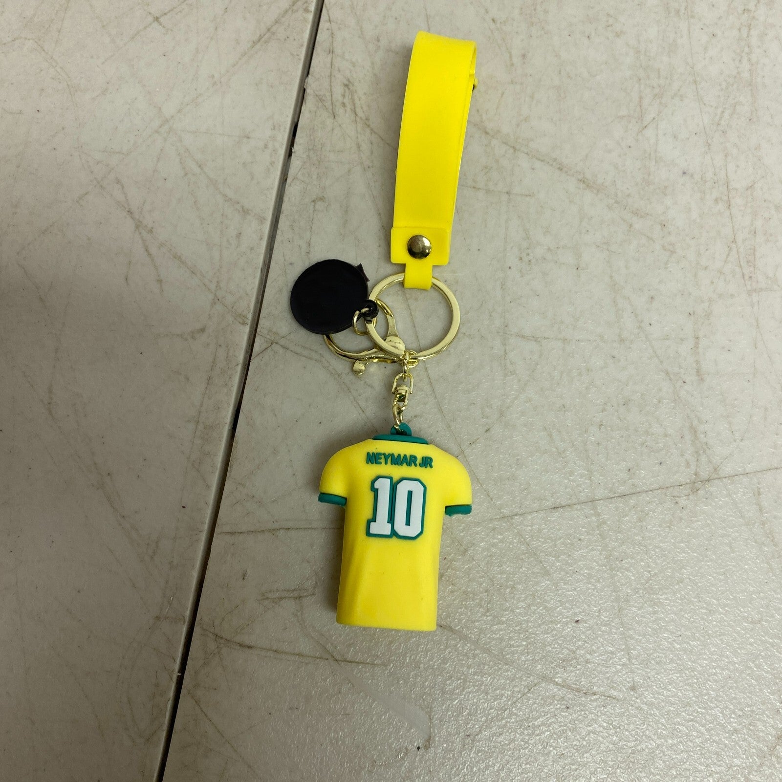 Assorted Silicone Soccer Keychain With #10 Neymar Jr Yellow and Green Jeresy